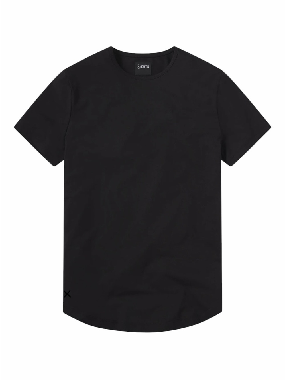 CUTS Black Short Sleeve Crewneck T-Shirt for Men